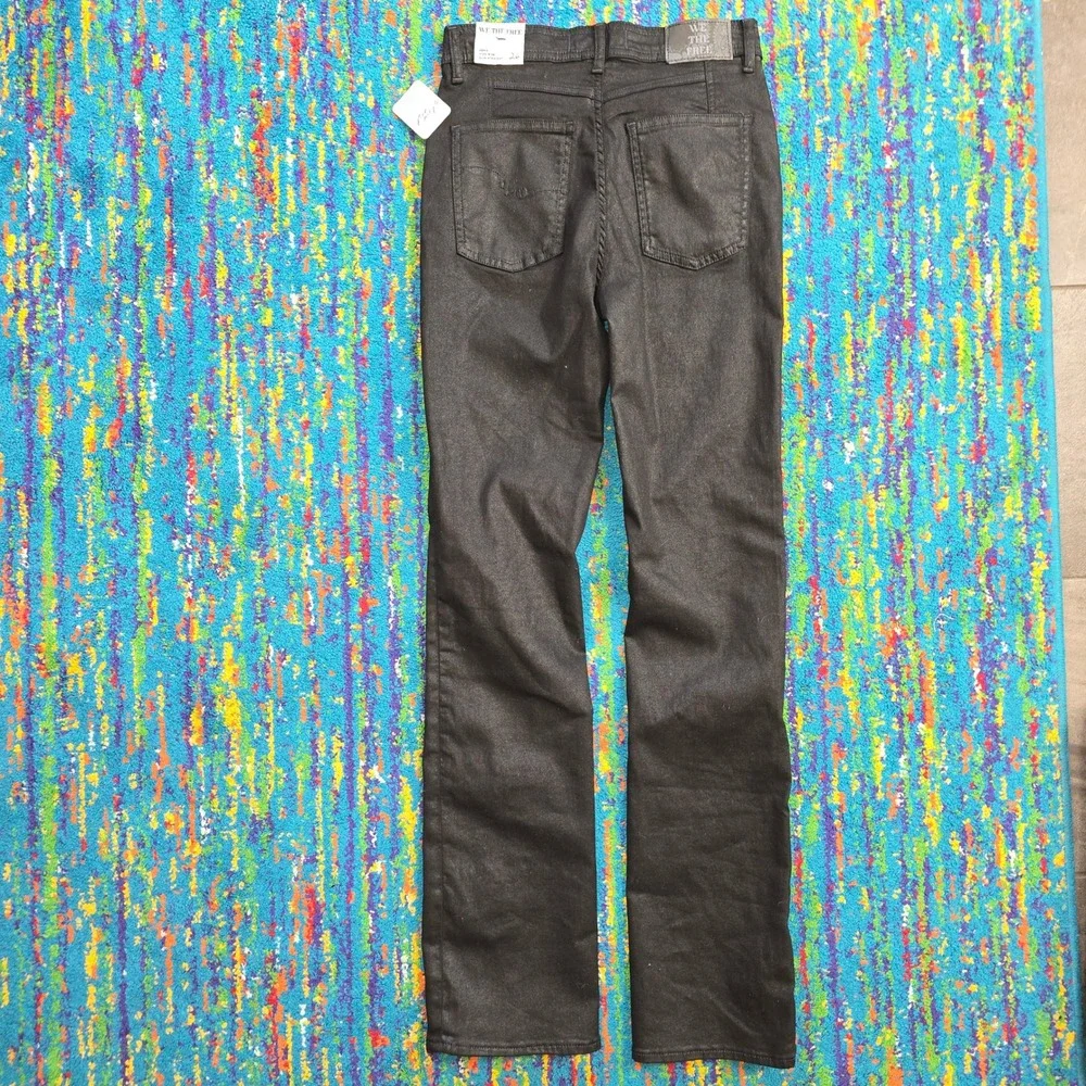 NWT We The Free Xena Jeans Black Coated Slim Straight‎ High Rise Women 26